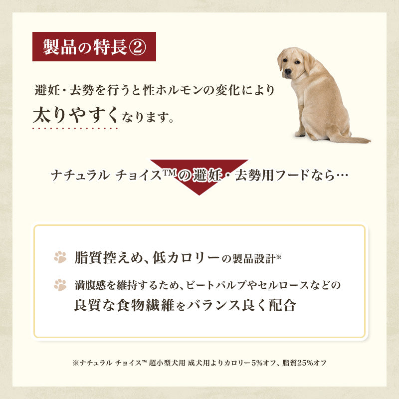 ニュートロ ナチュラルチョイス 避妊・去勢犬用 超小型犬~小型犬用 成犬用 生後8ヶ月以上 チキン&玄米 3kg ND312